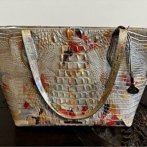Brahmin Julian Elegant Multicolor Croc-Embossed Tote Bag